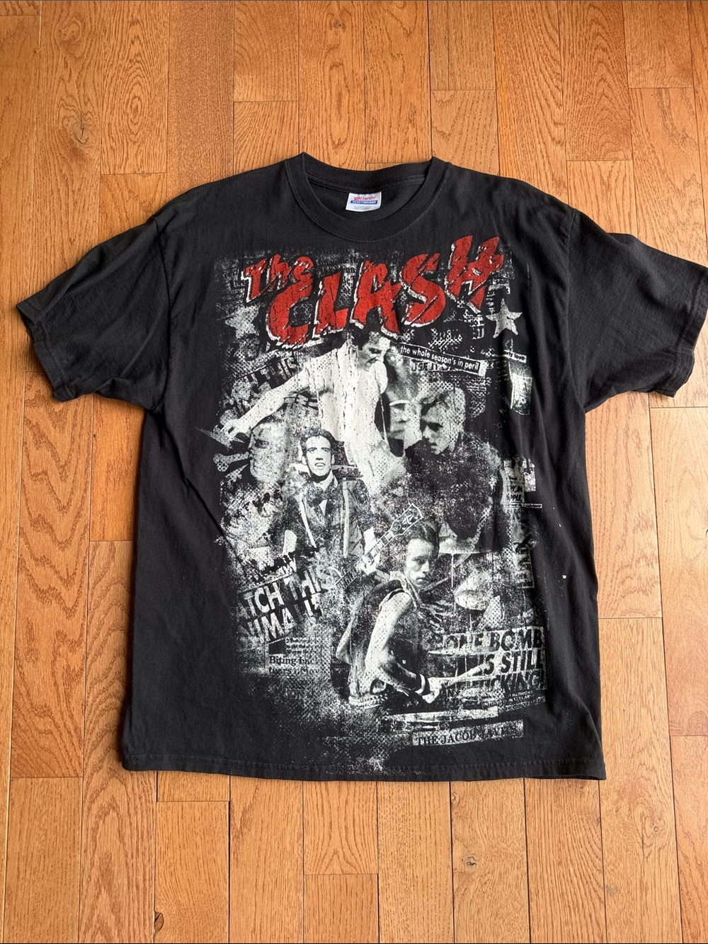 The Clash Graphic Tee with Red & White Print